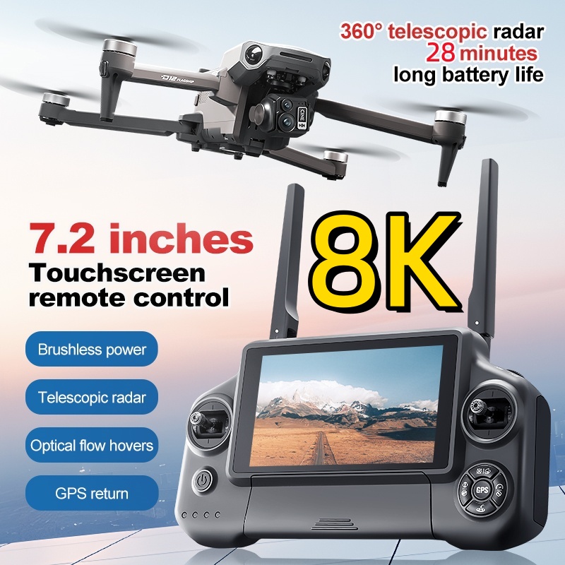 Drone Gps Mount - โดรนควอดคอปเตอร์ 8K 3 แกนกันสั่น พร้อมจอสัมผัส 7.2