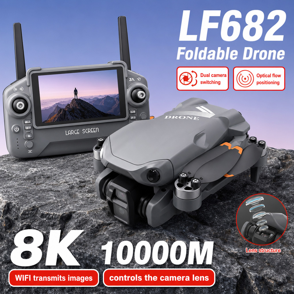 Drone Gimbal - โดรนถ่ายภาพทางอากาศ LF682 8K HD กล้องคู่ GPS