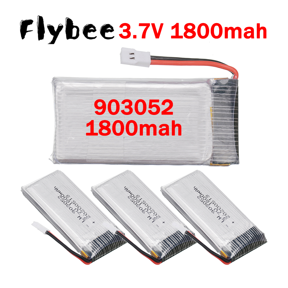 Drone Charger - 5IN1 เครื่องชาร์จ 903052 3.7V 1800mAh แบตเตอรี่ลิเธียมโพลิเมอร์สำหรับ