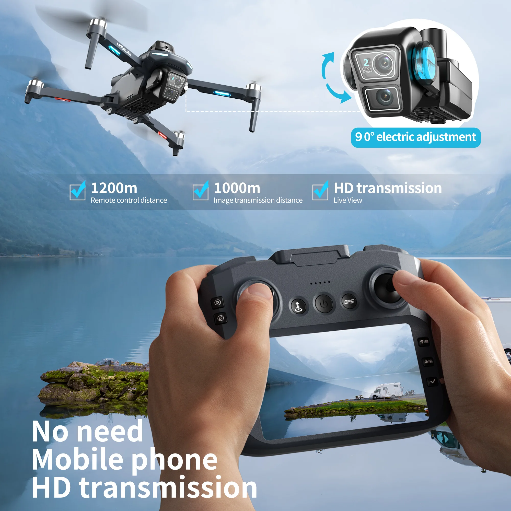 โดรน Lenovo XT606 MAX GPS 4k ร - Drone Gps Mount บทวิจารณ์และราคา