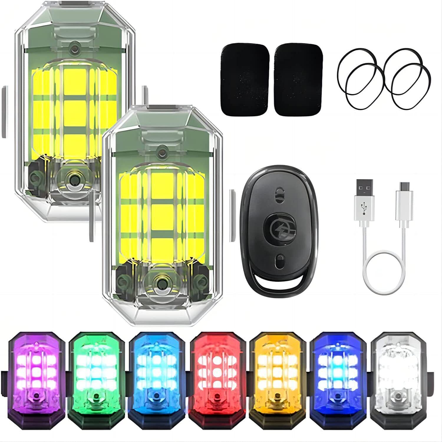 ไฟรถมอเตอร์ไซค์แบบรีโมท 1/2/4  - Drone Led Light บทวิจารณ์และราคา